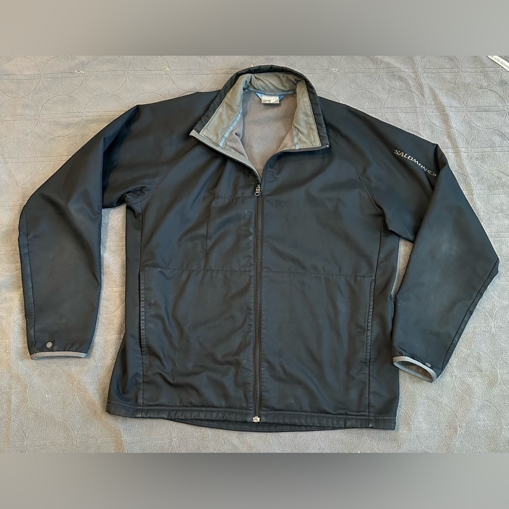 Mens Salomon fleece lined zip up jacket black  XL